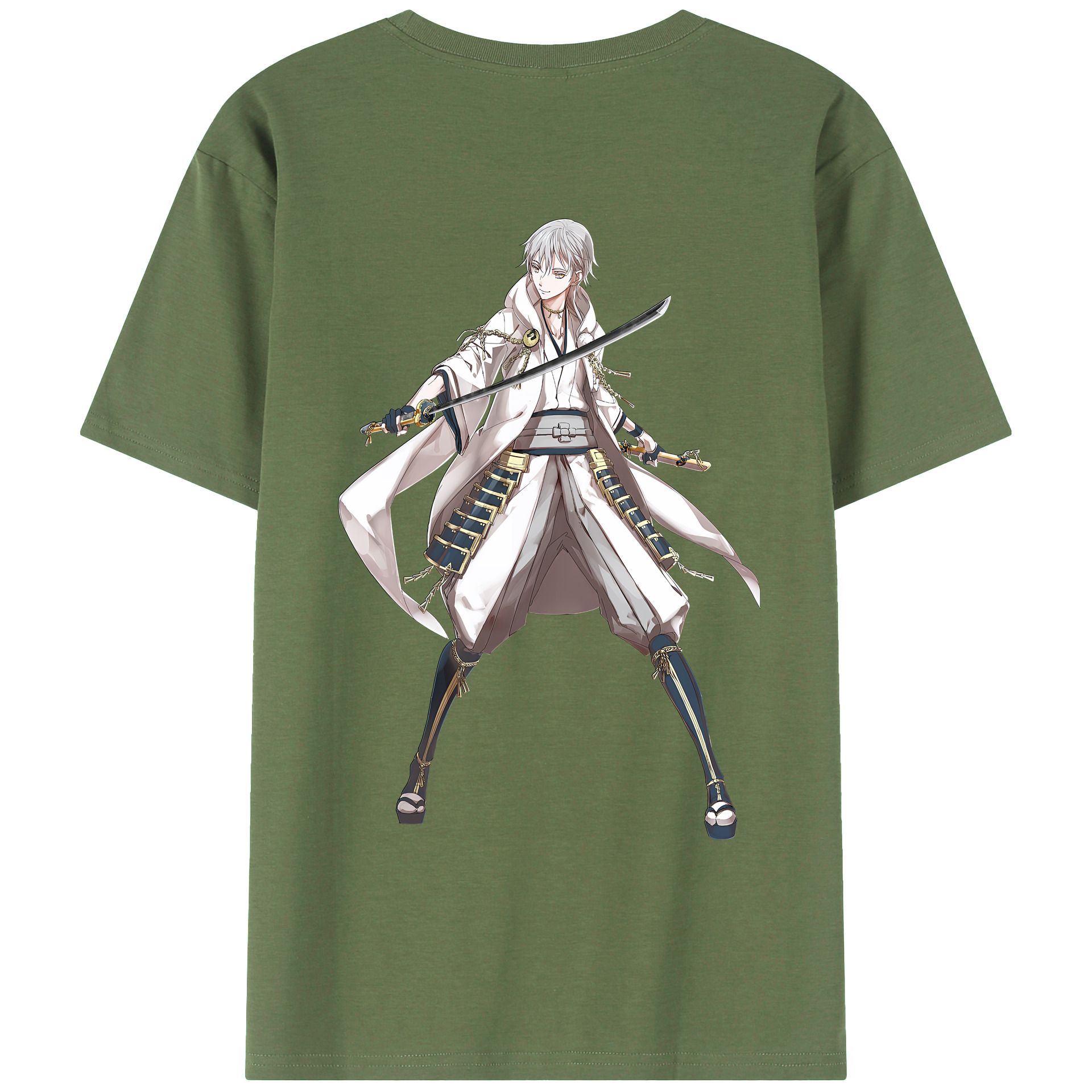 （画像用） 刀剣乱舞 Touken Ranbu 綿100％ メンズ半袖Tシャツ（バックプリント） 通気性